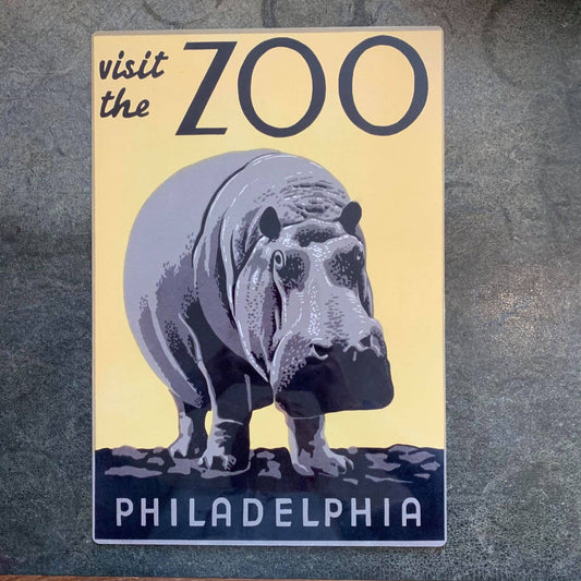 Hippo Visit The ZOO Hippopotamus | Metal Sign