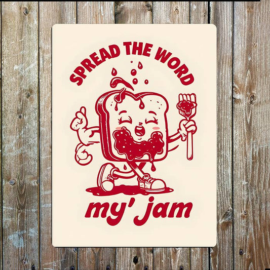 Retro Spread The Word My Jam Kitchen Metal Sign Plaque