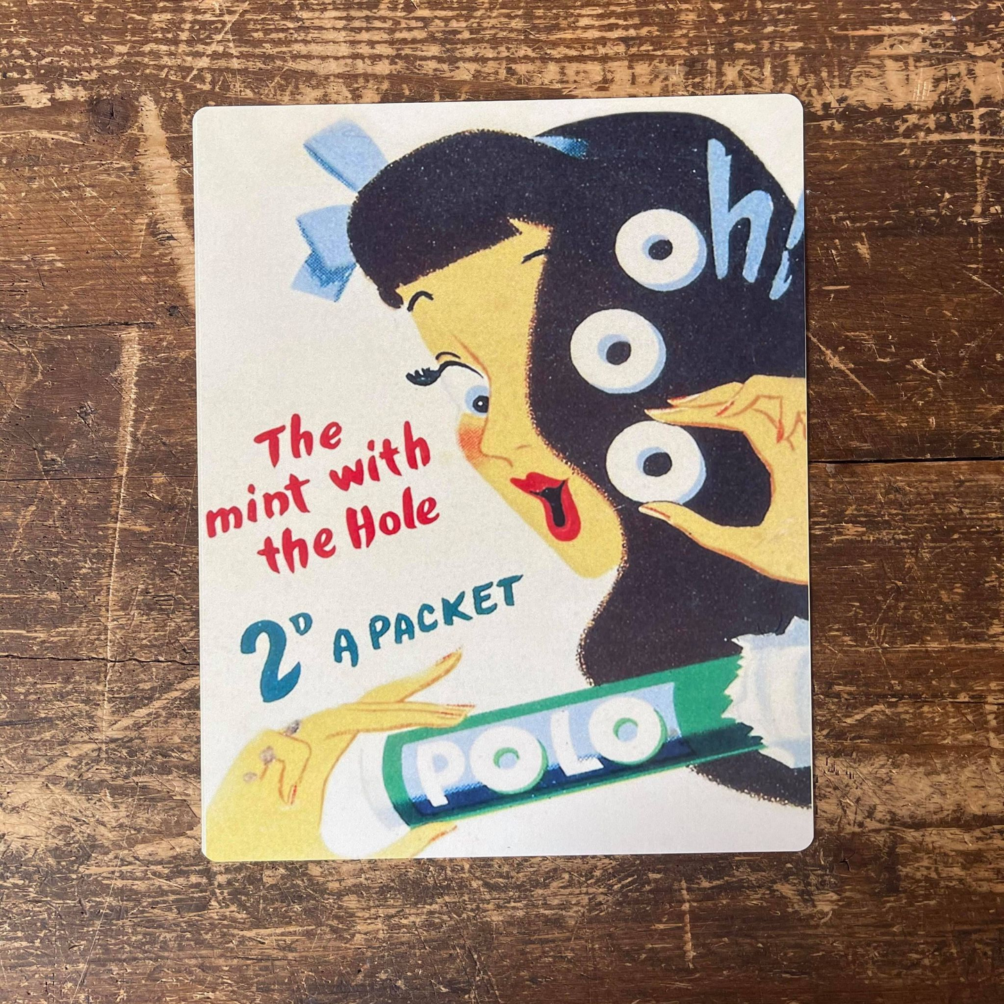 Polo The mint with a Hole Metal Advertising Wall Sign