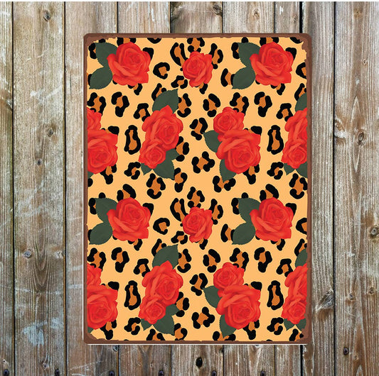 Rose flower mosaic art Metal Sign Plaque