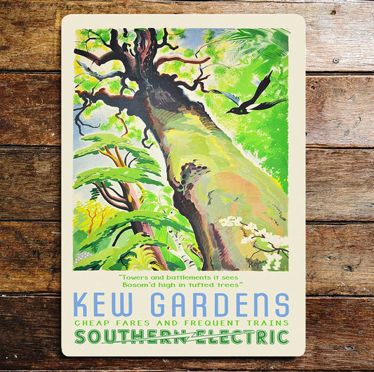 Kew Gardens Southern Electric Tress | Metal Sign Plaque
