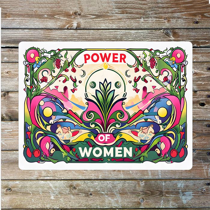 Power Of Women Vibrant Art Nouveau Metal Sign Plaque