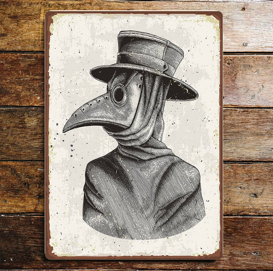 Plague doctor Bird man Metal Sign Plaque