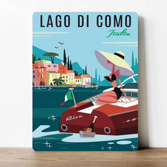 Lago di Como Lake Como | Metal Sign Plaque
