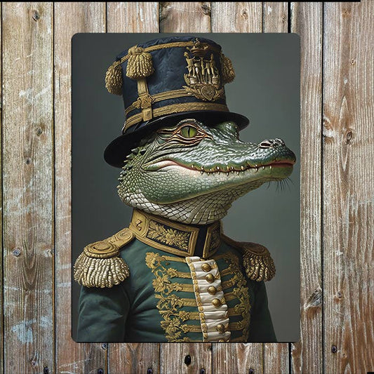 Alligator Officer Military Uniform Clothes | Metal Sign Plaque