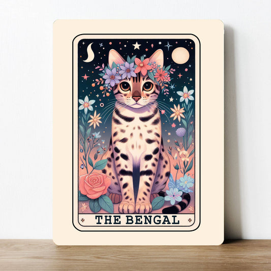 The Bengal Cat Tarot Card Metal Sign Plaque
