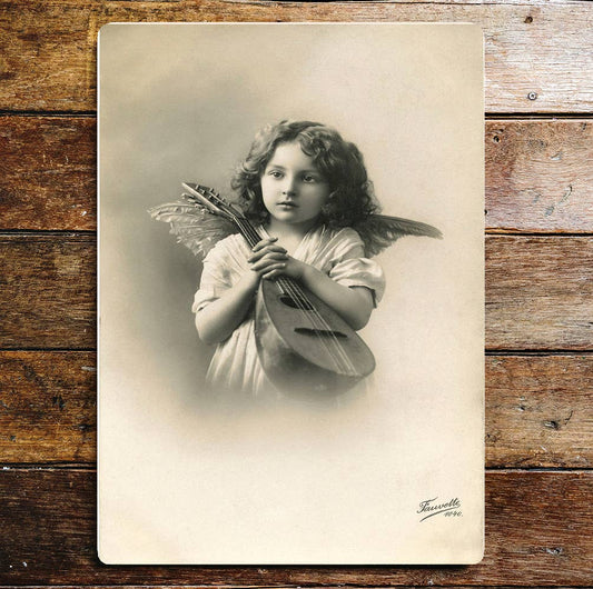 Christmas Angle Vintage | Metal Wall Sign