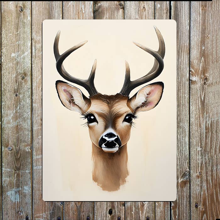 Stage Deer Head | Farm Farmhouse | Metal Sign Plaque