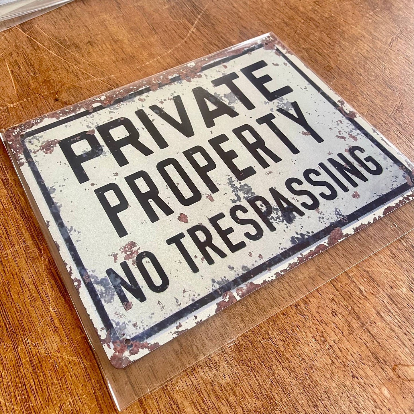 Private Property No Trespassing Metal Sign Plaque