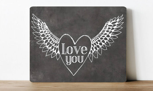 Love you Angel wings Valentine | Metal Sign Plaque