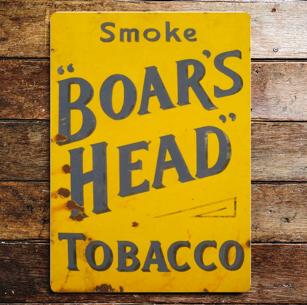 Smoke Boars Head Tobacco Metal Wall Sign
