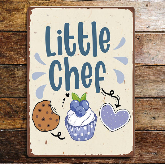Little Chef Baking Cakes Cookies | Metal Sign Plaque
