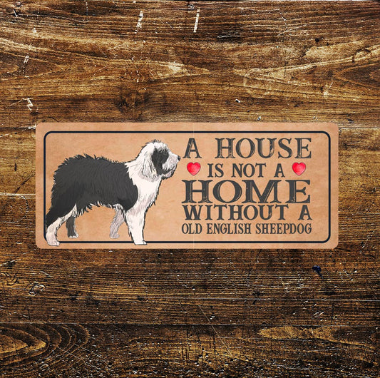 old English sheepdog Dog | Metal Sign Plaque