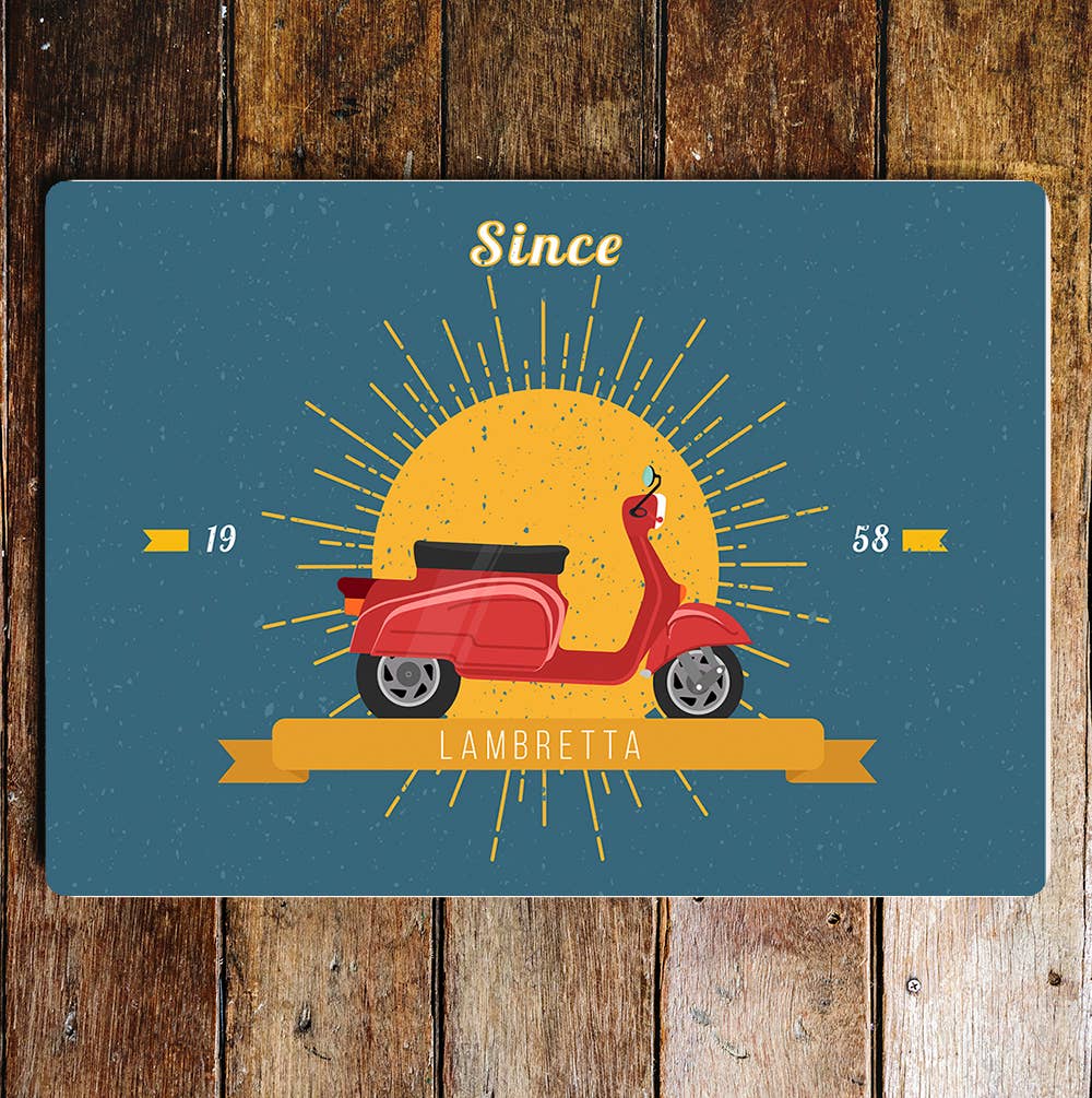 Lambretta scooter skinhead 1958 sunshine | Metal Sign plaque
