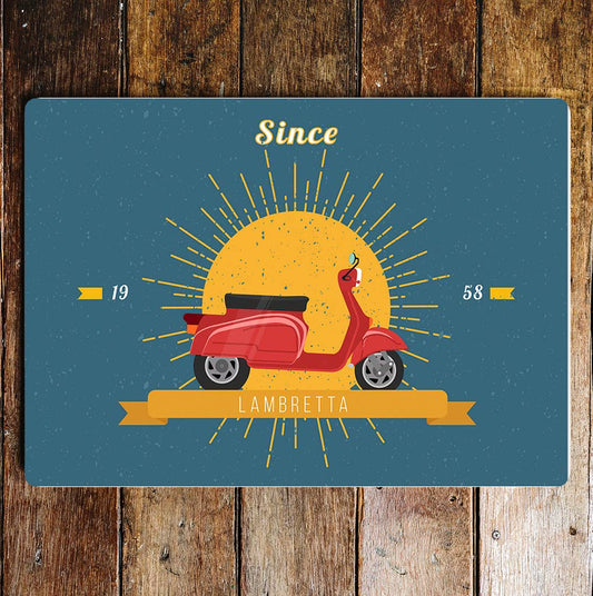 Lambretta scooter skinhead 1958 sunshine | Metal Sign plaque