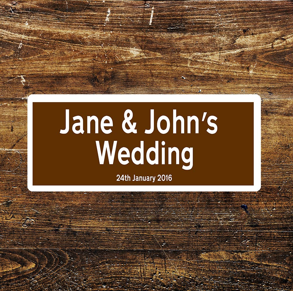 Personalize Wedding Sign Brown - | Metal Sign