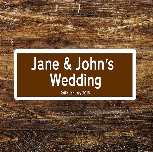 Personalize Wedding Sign Brown - | Metal Sign
