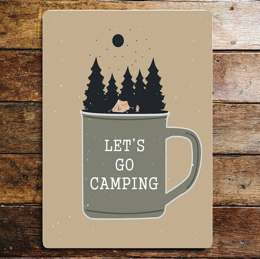 Let's go camping | Metal Sign Plaque