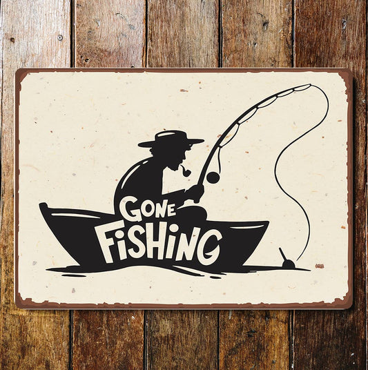 Gone Fishing | Metal Sign Plaque