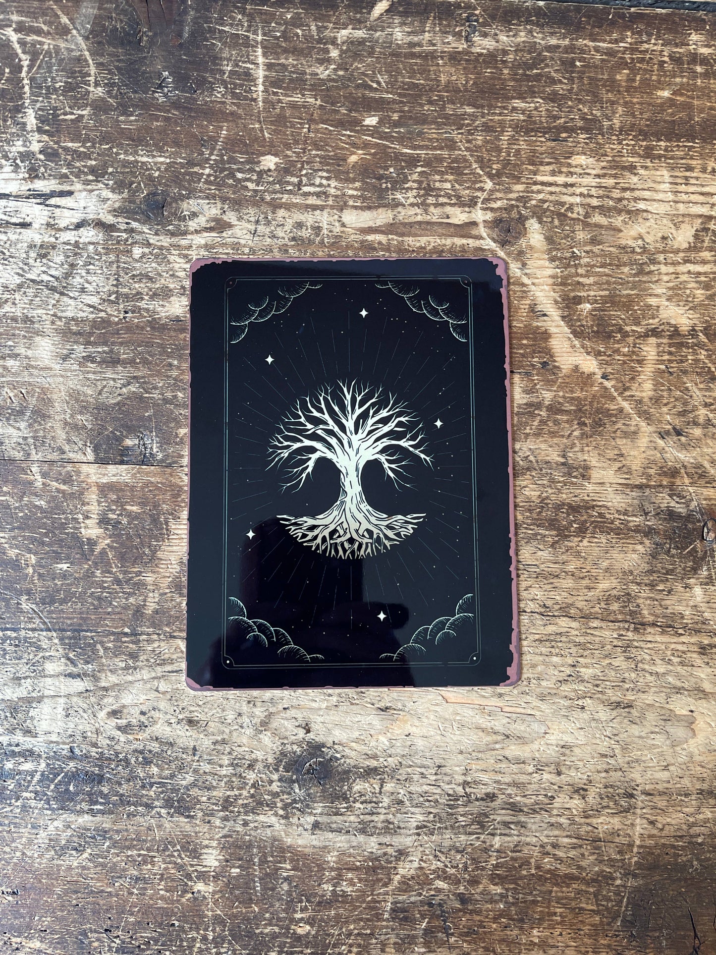 tarot card tree of life spiritual Metal Wall Sign Plaque