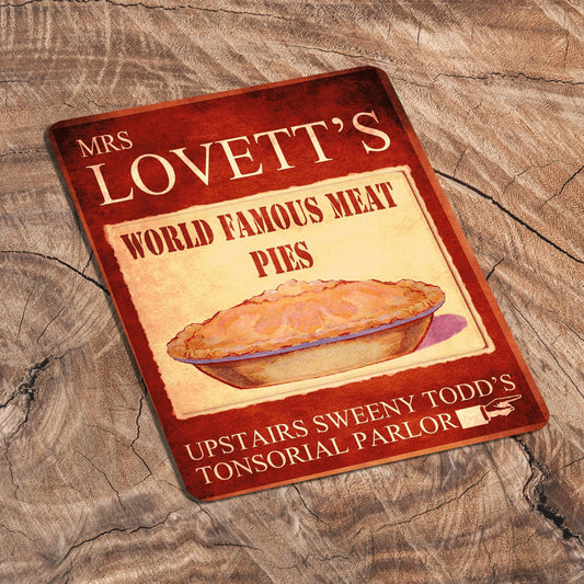 Mrs Lovetts World Famous Meat Pies | Metal Sign