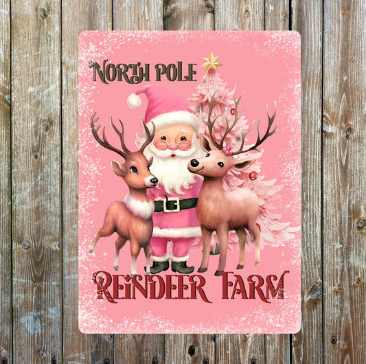 North Pole Reindeer Treats Christmas | Metal Sign Plaque