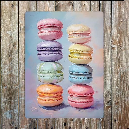 Vibrant Pastel Macarons | Metal Sign Plaque