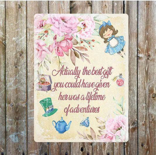 Best Gift For Her Lifetime of Adventures | Metal Sign Plaque