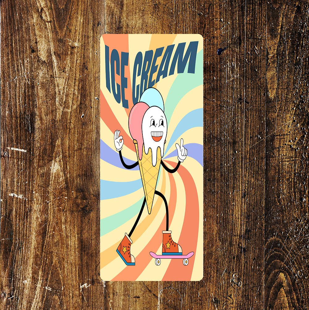 Ice Cream Colourful Bright Retail Notice Art | Metal Sign