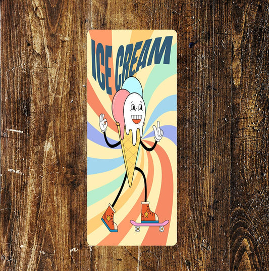 Ice Cream Colourful Bright Retail Notice Art | Metal Sign