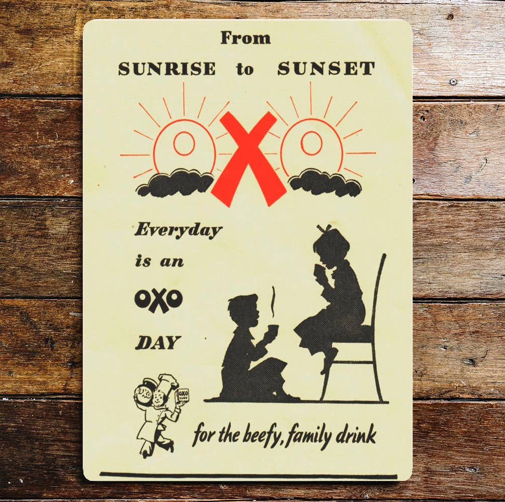 Oxo Cube From Sunrise To Sunset | Metal Sign
