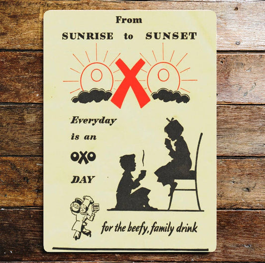 Oxo Cube From Sunrise To Sunset | Metal Sign