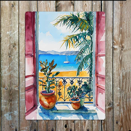 Open Window Coast | Watercolour | Metal Sign Plaque