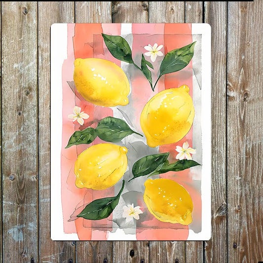 Lemon Fruit | Contemporary Watercolour | Metal Sign Plaque
