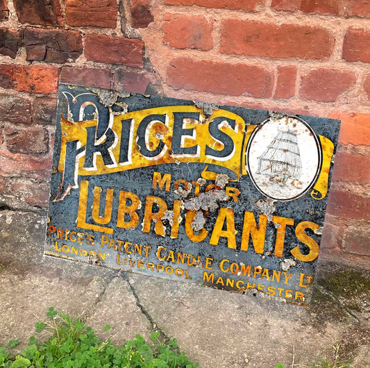 Prices Motor Lubricants London Liverpool Metal Sign Plaque