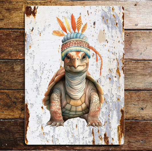 Turtle Wildlife Nature Lifestyle Fun Art | Metal Sign Plaque