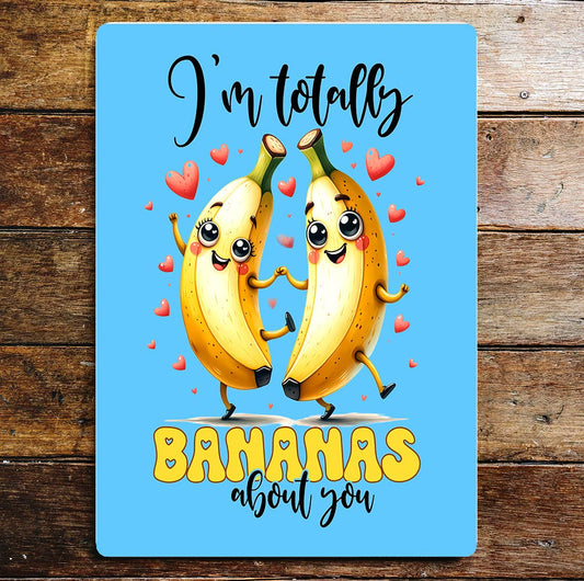 Bananas about you cute Funny valentine | Metal Sign Plaque