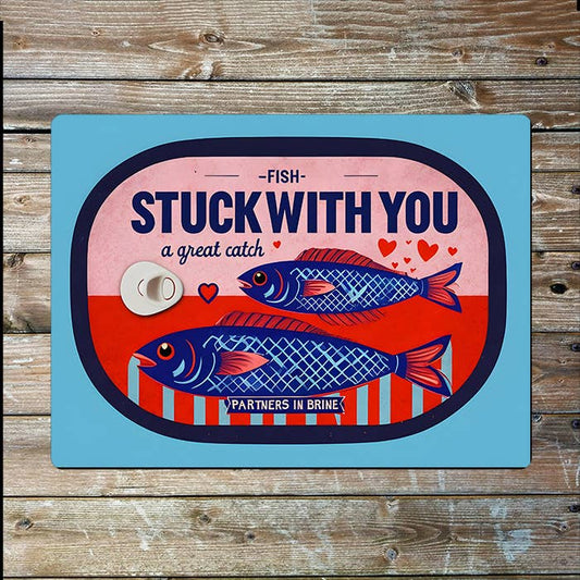 Great Catch Suck With You Fish Tin Label | Metal Sign Plaque