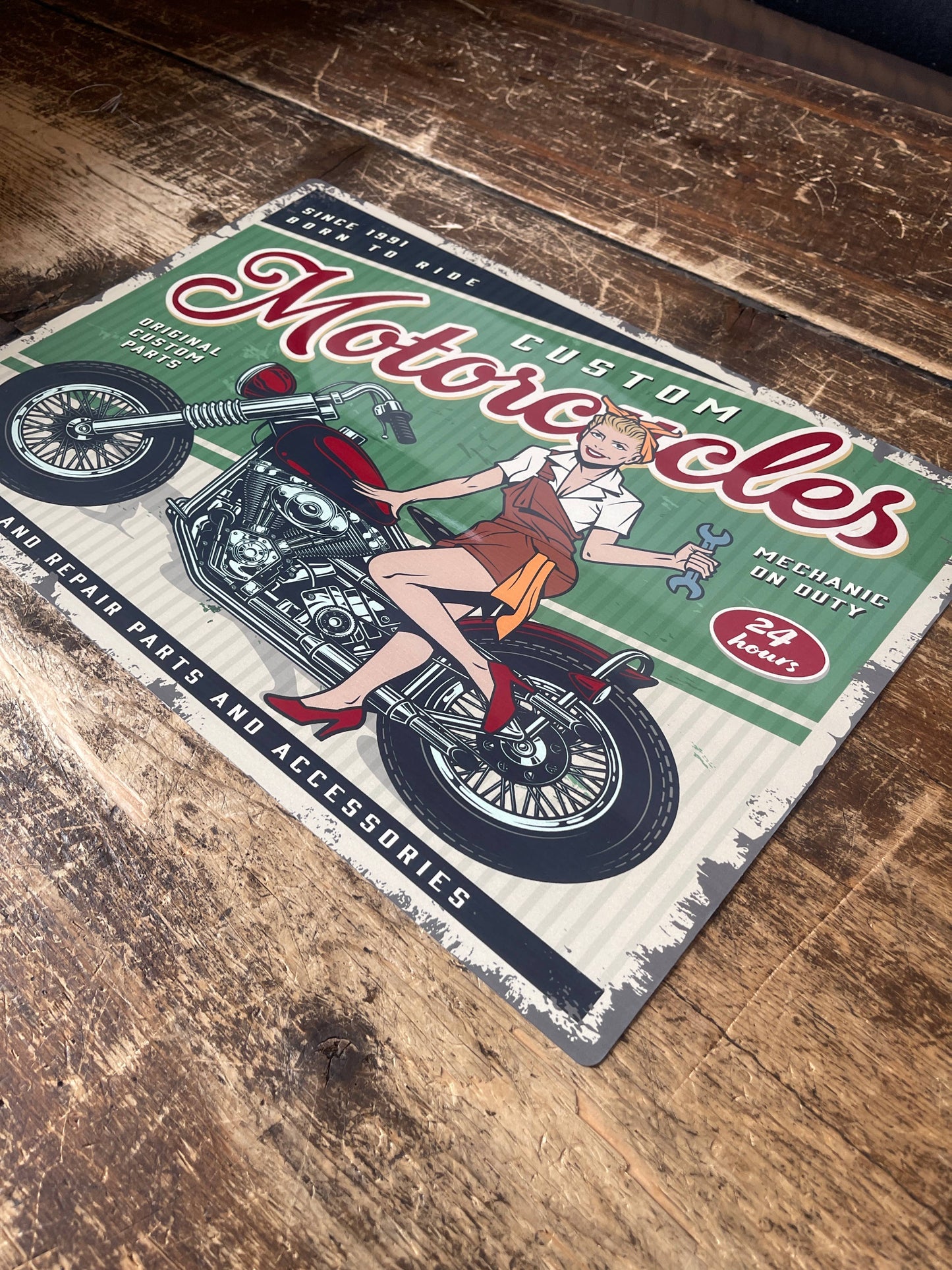 motorcycle Motorbike garage | Metal Retro Wall Sign