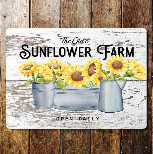The Sunflowers Farm Market Wall Metal Sign Plaque