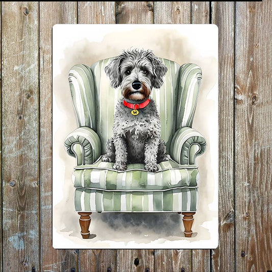 Fluffy Dog Watercolour Spring | Metal Sign Plaque