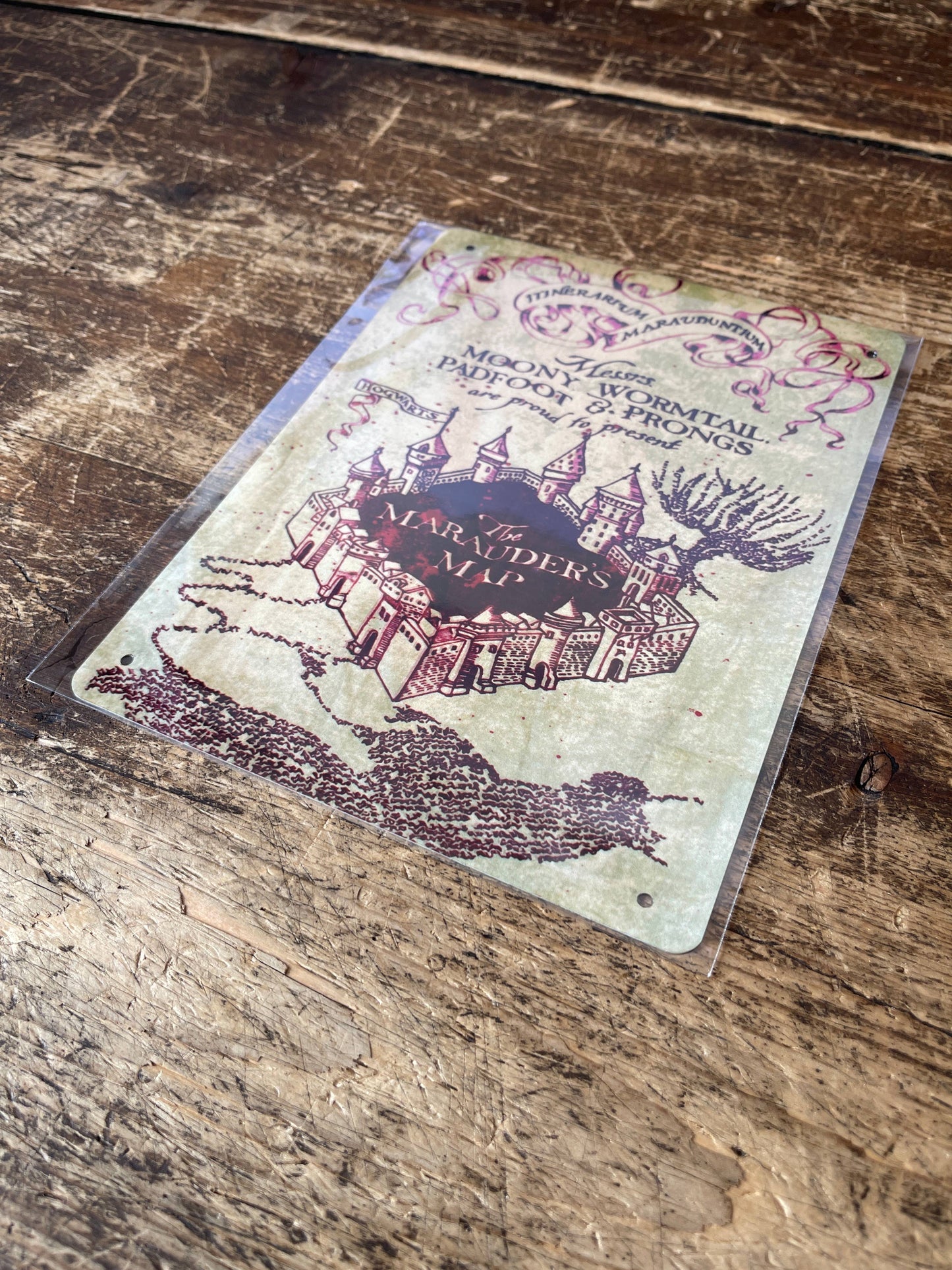marauders map Harry potter | Metal Movie Sign