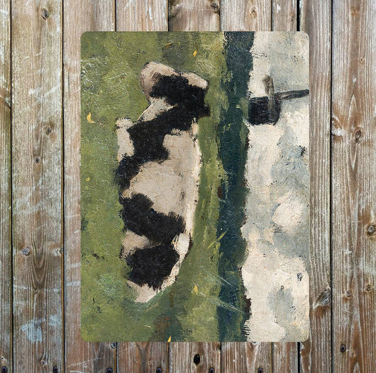Cow Painting Landscape | Metal Wall Sign Plaque