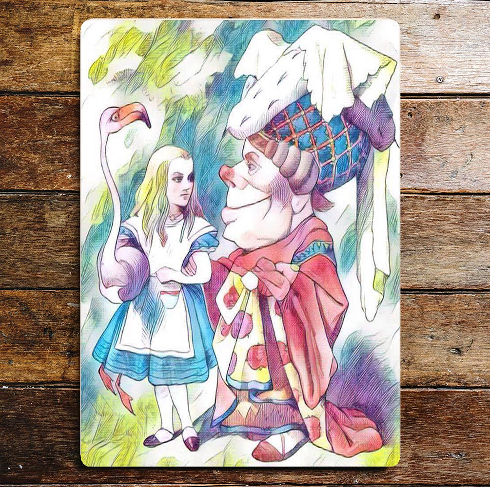 Alice in Wonderland Queen Of Hearts Bird | Metal Sign Plaque
