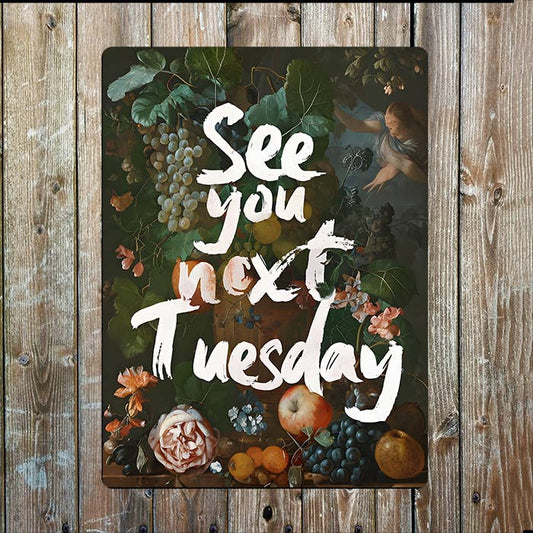 See You Next Tuesday Graffiti Painting Metal Sign Plaque