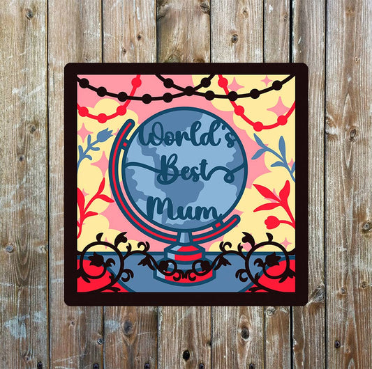 Mothers Day worlds best mum | Metal Sign Plaque Square