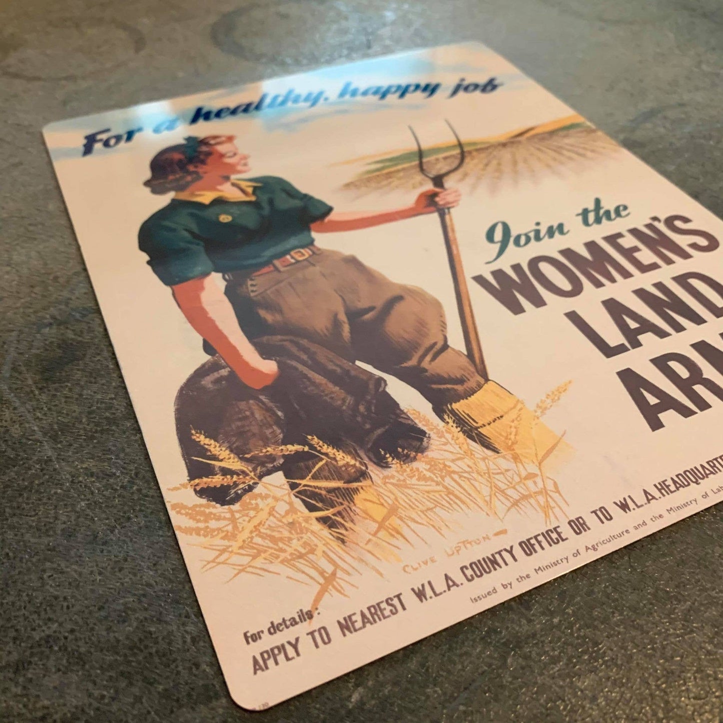 Healthy Happy job Join The Womans Land Army | Metal Sign