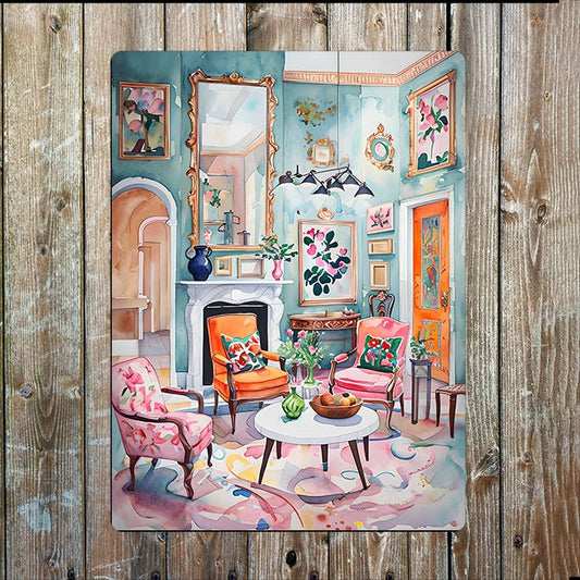Interior Decor | Vibrant Watercolour | Metal Sign Plaque