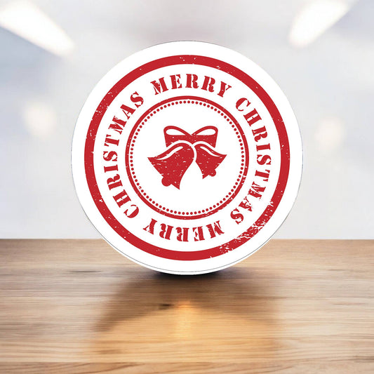 Merry Christmas Bells Decoration Circle Metal Sign