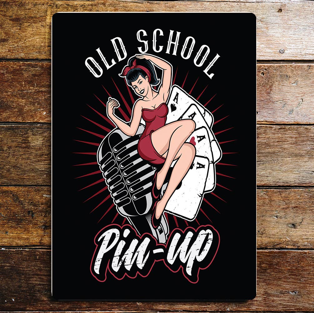 Old school pin up club singer cards | Metal Sign plaque